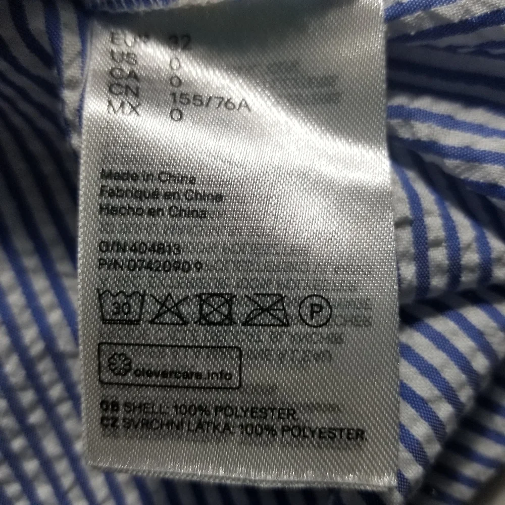 DIVIDED H&M BLUE AND WHITE STRIPED DRESS SIZE 0 - Picture 4 of 15